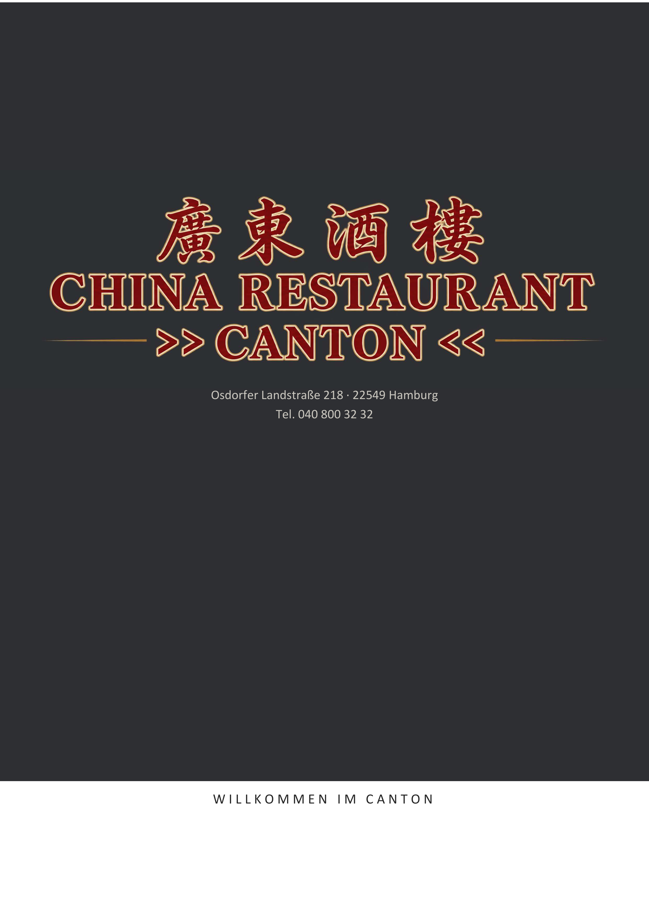 Canton Speisekarte – Seite 1